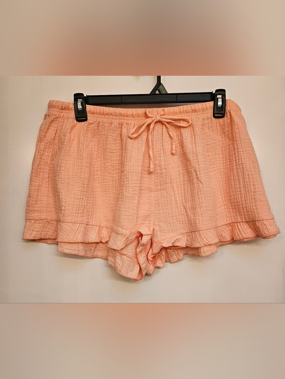 No Boundaries Womens Gauze Ruffle Shortie High Rise XL 16 18 Pink Coral NWT